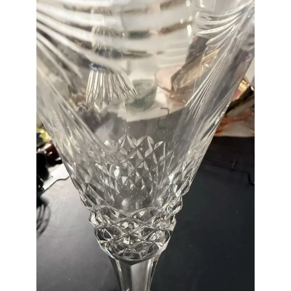 2 Vintage Waterford Crystal Millennium Champagne Toasting Flutes Wedding